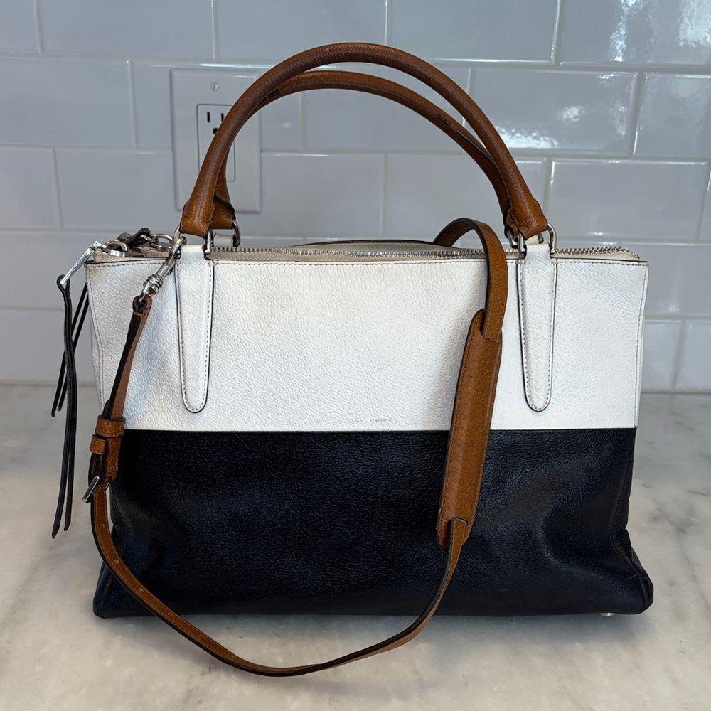 Coach Bag Purse Handbag Leather Borough Colorblock Pebbled Crossbody Satchel Bag